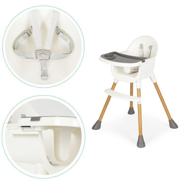 Krzesełko do karmienia EcoToys biały (5905817000739) - obraz 8