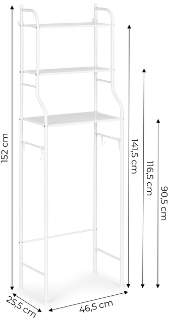 Regał do łazienki ModernHome by Multistore z 3 półkami biały (PJJBR1005) - obraz 4