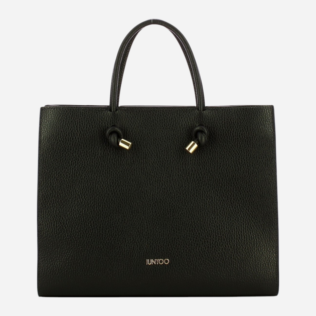 Torba shopper damska skórzana IUNTOO 168107-014 Czarna (800070329028) - obraz 1