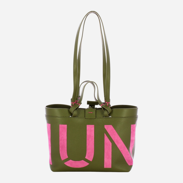 Torba shopper damska skórzana IUNTOO 171003-VERDE+FUXIA Zielona (800070329308) - obraz 2