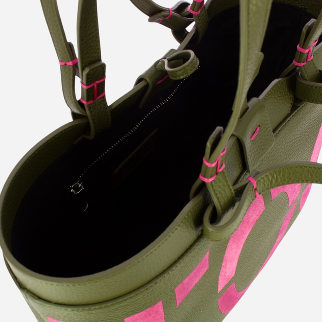 Torba shopper damska skórzana IUNTOO 171003-VERDE+FUXIA Zielona (800070329308) - obraz 4