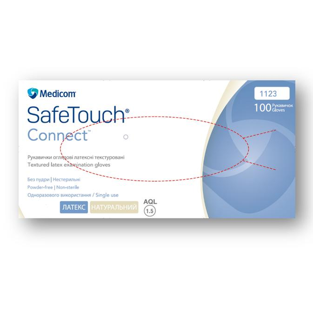 Латексні рукавички Medicom SafeTouch® Connect одноразові текстуровані без пудри розмір S 500 шт. Білі (5,5 г.) - зображення 1