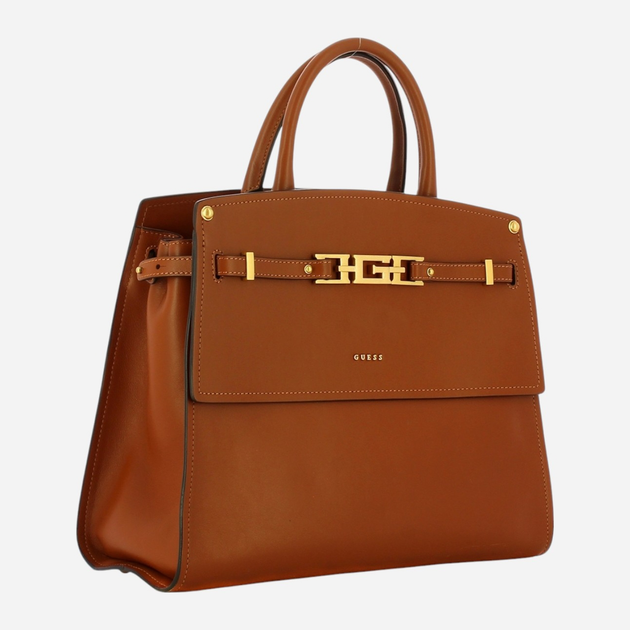 Torba shopper damska skórzana Guess Cristina HWCRCAL2206-COG Brązowa (800070289889) - obraz 3
