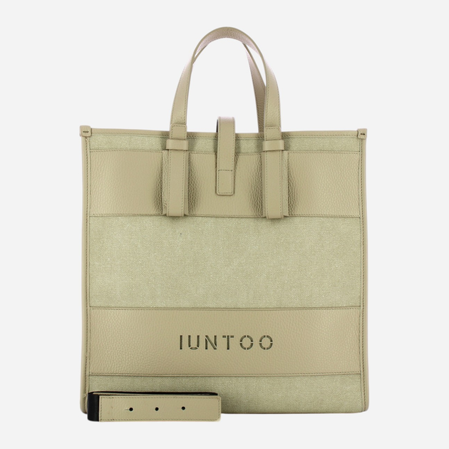 Torba shopper damska IUNTOO 125001-BEIGE-BEIGE Beżowa (800070303337) - obraz 4