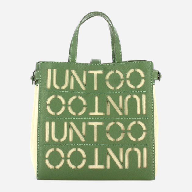 Torba shopper damska IUNTOO 140003-SALVIA-BEIGE Zielona (800070262515) - obraz 1