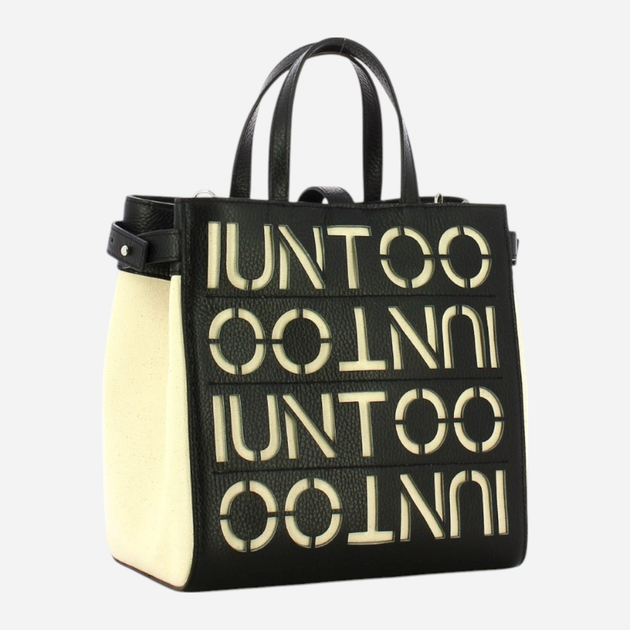 Torba shopper damska IUNTOO 140003-NERO-BEIGE Czarna (800070262514) - obraz 3