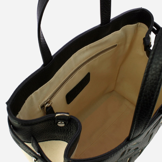 Torba shopper damska IUNTOO 140003-NERO-BEIGE Czarna (800070262514) - obraz 5