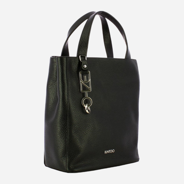 Torba shopper damska skórzana IUNTOO 168080-014 Czarna (800070307927) - obraz 3