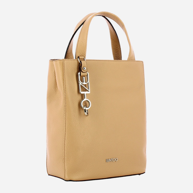 Torba shopper damska skórzana IUNTOO 168095-4720 Beżowa (800070318236) - obraz 3