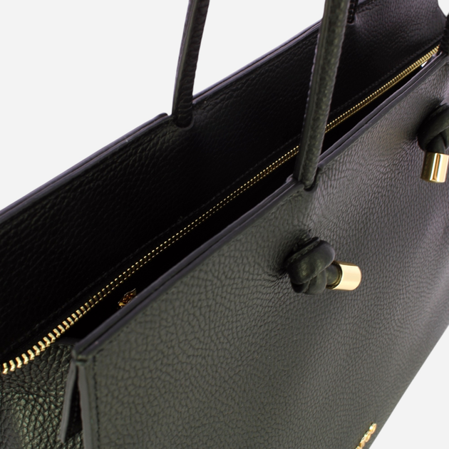 Torba shopper damska skórzana IUNTOO 168106-014 Czarna (800070329024) - obraz 4