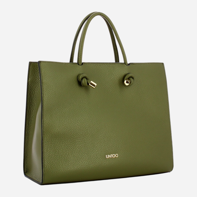 Torba shopper damska skórzana IUNTOO 168107-024 Zielona (800070329020) - obraz 3