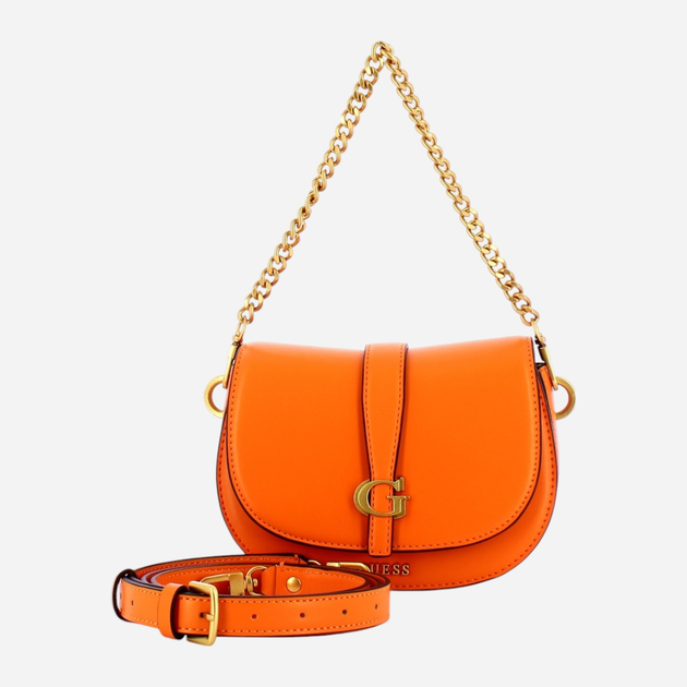 Сумка багет жіноча маленька Guess Kuba HWVA9329780-TNG Помаранчева (800070326074) - зображення 4