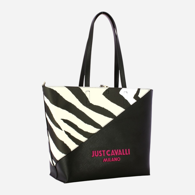 Torba shopper damska Just Cavalli 76RA4BU1ZSA85L01 Czarna (800070321854) - obraz 4