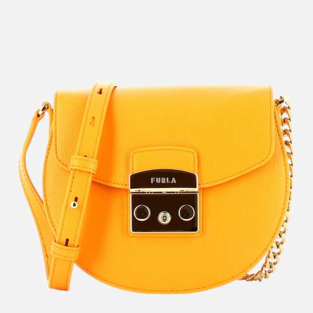 Сумка крос-боді через плече жіноча з натуральної шкіри маленька Furla Metropolis Mini BATJEP0ARE0001555S1007 Жовта (800070306843) - зображення 1