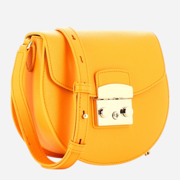 Сумка крос-боді через плече жіноча з натуральної шкіри маленька Furla Metropolis Mini BATJEP0ARE0001555S1007 Жовта (800070306843) - зображення 3