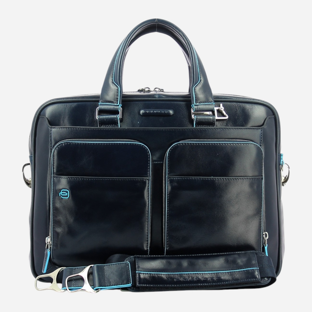 Сумка портфель чоловіча з натуральної шкіри Piquadro CA2849B2/BLU2 Темно-синя (800070005049) - зображення 3