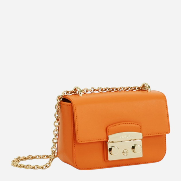 Сумка крос-боді через плече жіноча з натуральної шкіри маленька Furla Metropolis Mini WB00828AX07332024S10 Помаранчева (800070302219) - зображення 3