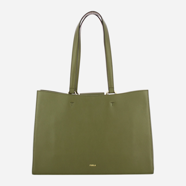 Torba shopper damska skórzana Furla Nuvola L WB01371BX20452810S1007 Zielona (800070325833) - obraz 2