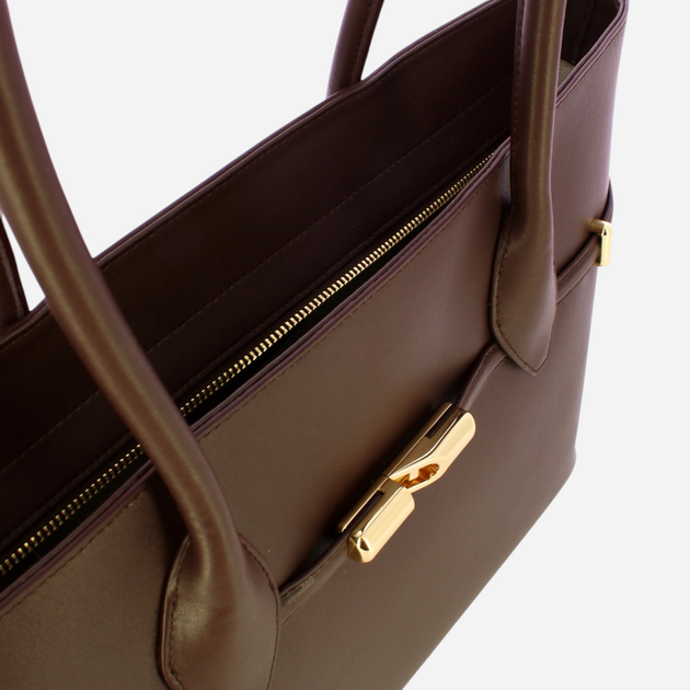 Torba shopper damska skórzana Furla Goccia L WB01497BX31042460S1007 Brązowa (800070331251) - obraz 4