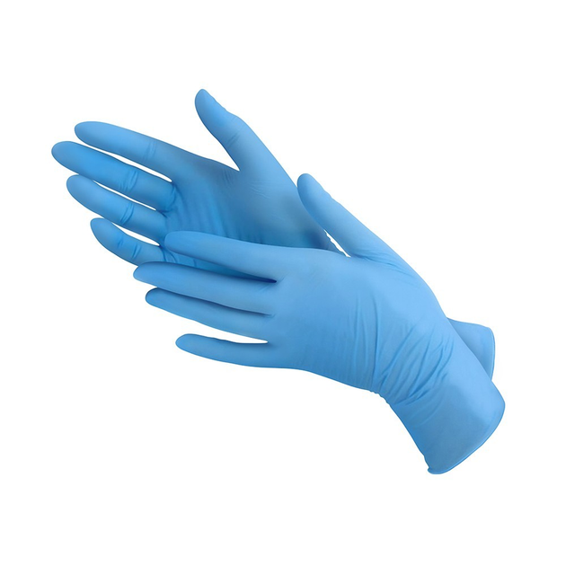 Перчатки Medicom SafeTouch® Slim Blue нитриловые текстурированные без пудры размер M 1000 шт Голубые 3 г (1175-TG2) - изображение 3