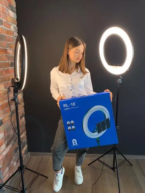 Кольцевая LED лампа RL-18, 45см, пульт в комплекте - Фото 2 Кольцевая LED лампа RL-18, 45см, пульт в комплекте - изображение 2
