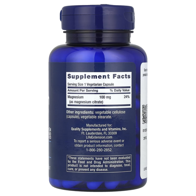 Магній Цитрат Magnesium (Citrate) 100мг - 100 вег.капсул 737870168218 - зображення 2