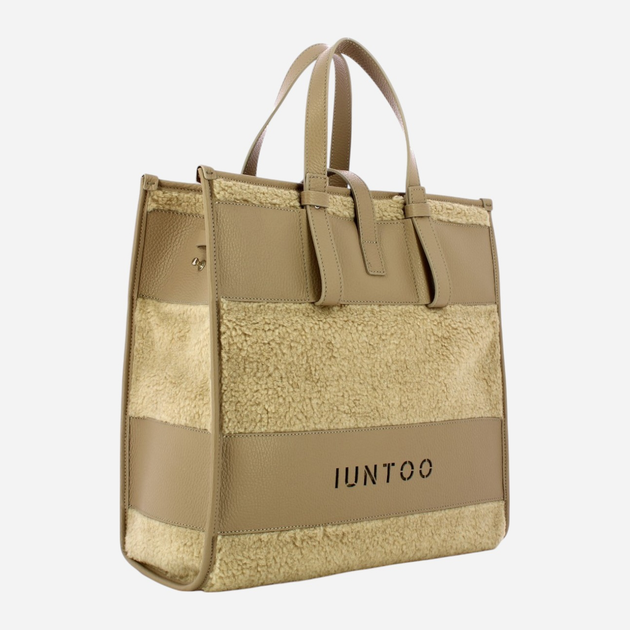 Сумка жіноча середня IUNTOO 115001-TAUPE+TEDDY-TAUPE Бежева (800070310037) - зображення 3