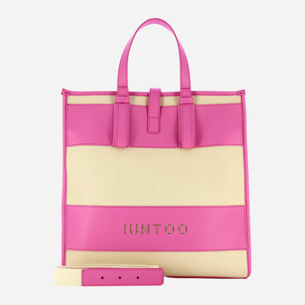 Сумка шопер жіноча IUNTOO 105001-NATURALE/ROSA Рожева (800070318308) - зображення 4