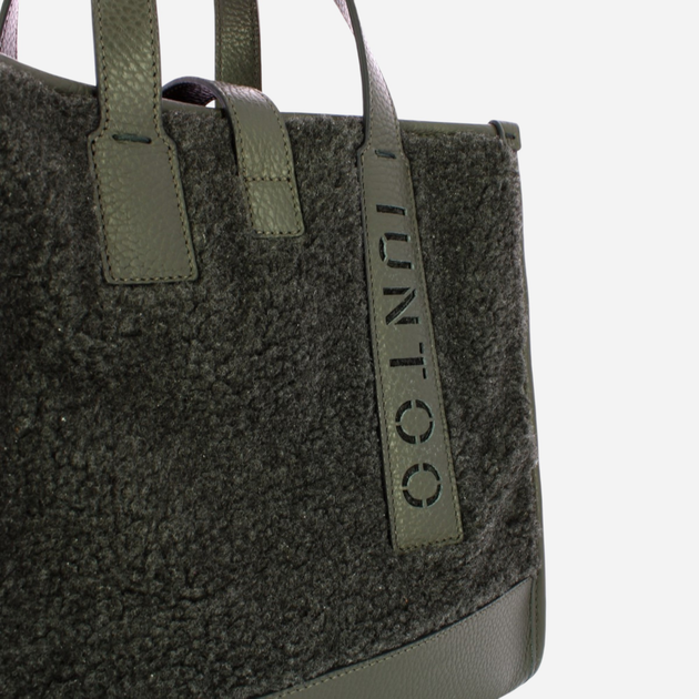 Torba shopper damska IUNTOO 115003-GRIGIO+TEDDY-GRIGIO Szara (800070310029) - obraz 5