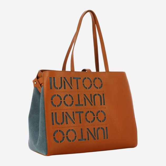 Сумка шопер жіноча IUNTOO 140001-CUOIO-JEANS Коричнева (800070262509) - зображення 2