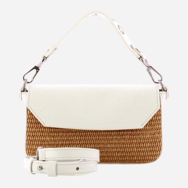 Сумка багет жіноча маленька IUNTOO 126013-CAMEL-BIANCO Коричнева (800070305811) - зображення 4