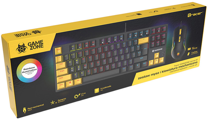 Комплект дротовий Tracer GameZone Hornet87 USB Black-Yellow (TRAKLA47396) - зображення 6