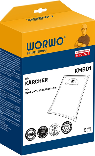 Набір мішків Worwo Karcher 6904143 KMB01 PRO /KPL5 (5901362006967) - зображення 1