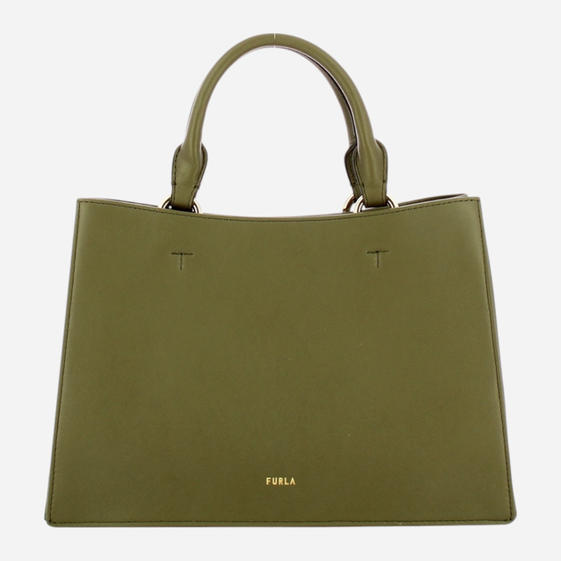 Torba shopper damska skórzana Furla Nuvola M WB01336BX20452810S1007 Zielona (800070325832) - obraz 1