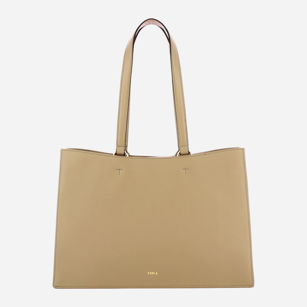 Torba shopper damska skórzana Furla Nuvola L WB01371BX20451257S1007 Beżowa (800070325838) - obraz 1