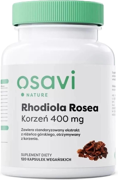 Харчова добавка Osavi Nature Rhodiola Rosea екстракт з кореня 400 mg 120 капсул (5904139921593) - зображення 1