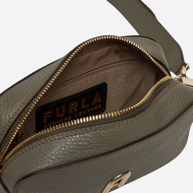 Torebka crossbody damska mała ze skóry naturalnej Furla WB00667BX01762810S9035 Zielona - obraz 3