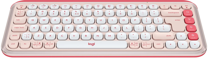 Klawiatura bezprzewodowa Logitech POP Icon Keys Wireless Rose-White (920-013073) - obraz 2