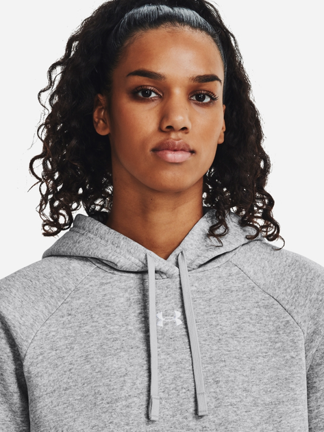 Худі тепле жіноче Under Armour UA Rival Fleece Hoodie 1379500-013 M Сіре (196883862146) - зображення 4