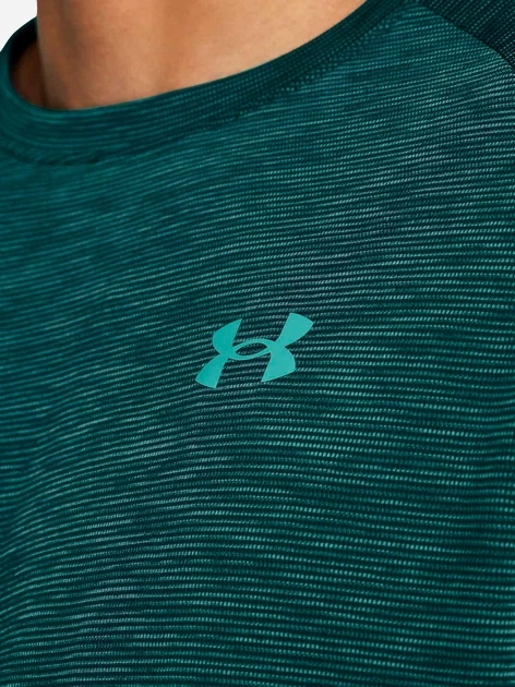 Футболка спортивна довга чоловіча Under Armour UA Tech Textured SS 1382796-494 S Зелена (197779422505) - зображення 3