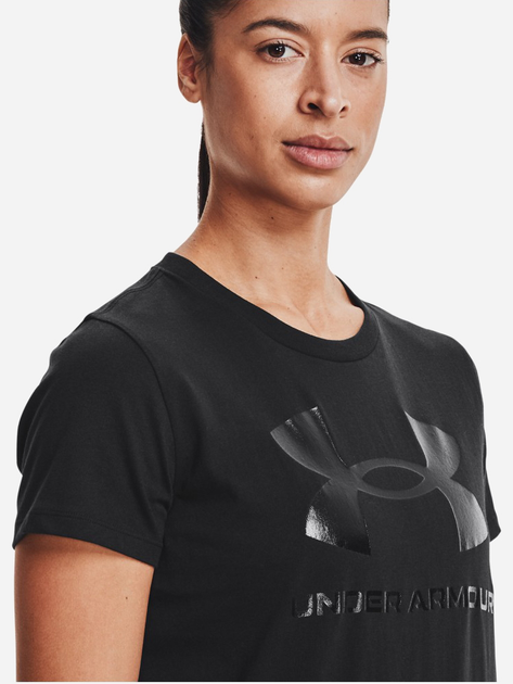 Футболка жіноча Under Armour UA Rival Logo SS UAR-1356305002 S Чорна (194513888825) - зображення 4