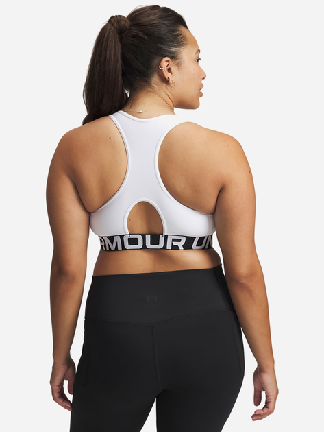 Спортивний топ для фітнесу жіночий Under Armour UA HG Mid Branded 1383544-100 L Білий (196886942036) - зображення 5