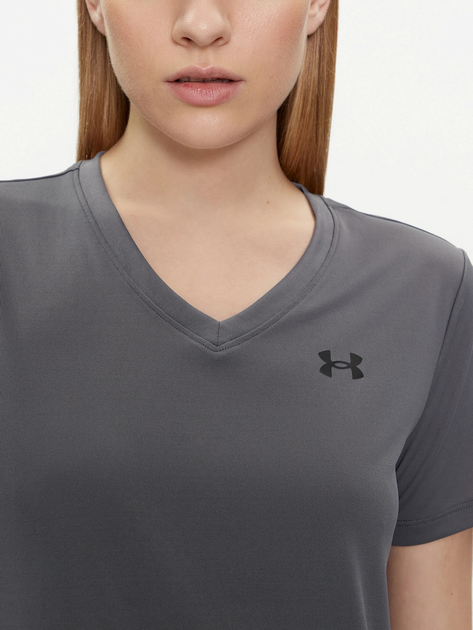 Футболка спортивна жіноча Under Armour Tech SSV- Solid 1384229-025 S Сіра (196885499128) - зображення 4