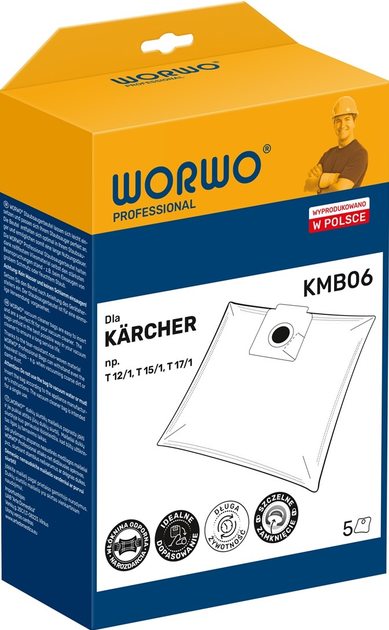 Набір мішків Worwo Karcher 6904312 KMB06 PRO /KPL5 (5901362008145) - зображення 1