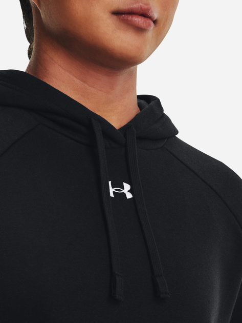 Худі тепле жіноче Under Armour UA Rival Fleece Hoodie 1379500-001 L Чорне (196883854929) - зображення 4