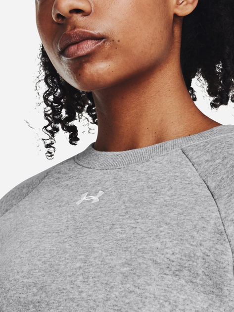Світшот на флісі жіночий Under Armour UA Rival Fleece Crew 1379508-012 XS Сірий (196883851065) - зображення 4