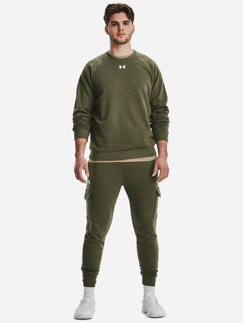 Bluza bez kaptura męska Under Armour UA Rival Fleece Crew 1379755-390 M Khaki (196884156930) - obraz 3