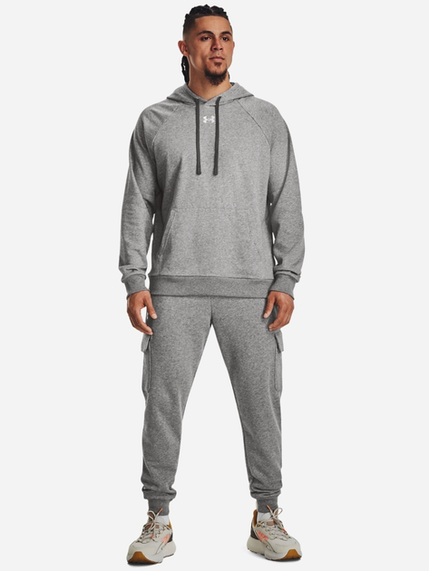 Худі утеплене чоловіче Under Armour UA Rival Fleece Hoodie 1379757-025 S Сіре (196884800413) - зображення 3
