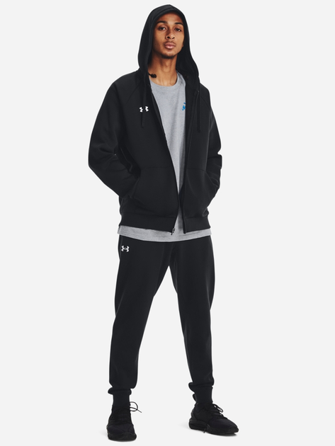 Толстовка на флісі на блискавці чоловіча Under Armour UA Rival Fleece FZ Hoodie 1379767-001 XL Чорна (196884199821) - зображення 3