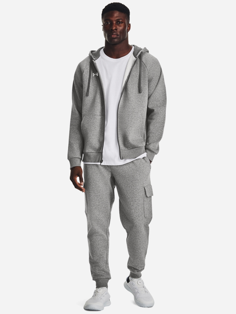 Bluza męska rozpinana streetwear polarowa Under Armour UA Rival Fleece FZ Hoodie 1379767-025 L Szara (196884795603) - obraz 3